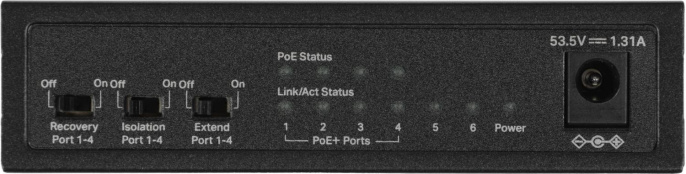 Коммутатор Mercusys MS106P L2 6x100Мбит/с 4PoE+ 67W неуправляемый