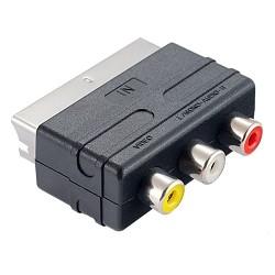 PERFEO Переходник SCART 21 pin вилка "IN" - 3xRCA розетка, видео + стерео-аудио A7007