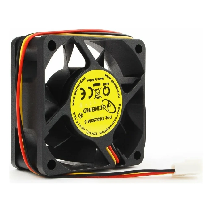 Вентилятор Gembird 60x60x25, втулка, 3 pin, провод 25 см, D6025SM-3