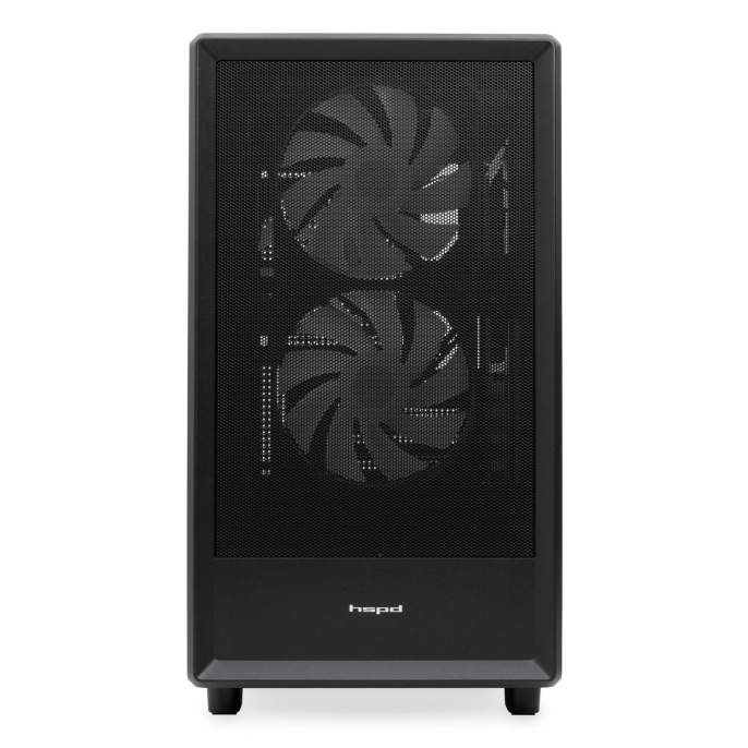 Корпус без блока питания/ Case HSPD M310, Mesh Mini-tower, Black, TG, 0.4 SPCC, 3x120mm ARGB Orbis F1 mATX, mITX 180/280/160mm 1x2.5", 1x3.5", 4xPCI 2xUSB-A 3.0 452x277x418mm (M310-TGBK-ARGB)