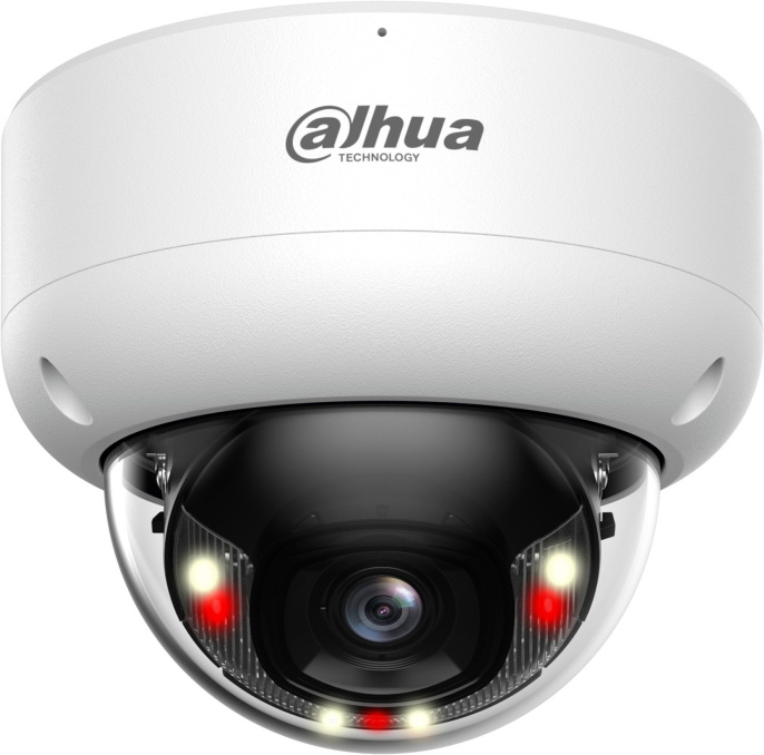 Видеокамера Dahua DH-IPC-HDBW3449EP-AS-IL-0280B купольная, 4 Мп, 1/2.9" CMOS, объектив 2.8мм, H.265+, H.265, H.264+, H.264, MJPEG, SMD 4.0, охрана периметра, ИК-подсветка до 40м, LED-подсветка до 40м, встроенный микрофон, MicroSD до 512Гбайт, защита: IP6