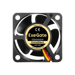 Вентилятор 12В DC ExeGate ExtraSilent ES04020S3P (40x40x20 мм, Sleeve bearing (подшипник скольжения), 3pin, 5500RPM, 24dBA) EX297013RUS