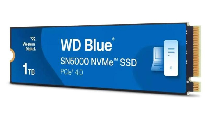 SSD накопитель WD Blue SN5000 1ТБ, M.2 2280, PCIe 4.0 x4, NVMe, M.2 [wds100t4b0e]