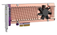 Плата расширения/ QNAP QM2-2P-244A 2 x M.2 22110 or 2280 PCIe Gen2 x 4 NVMe SSD slots expansion card, Low-profile bracket pre-loaded, Low-profile flat and Full-height are bundled shorter version to support TVS-x82/TS-x77 PCIe slot 2 & slot 3