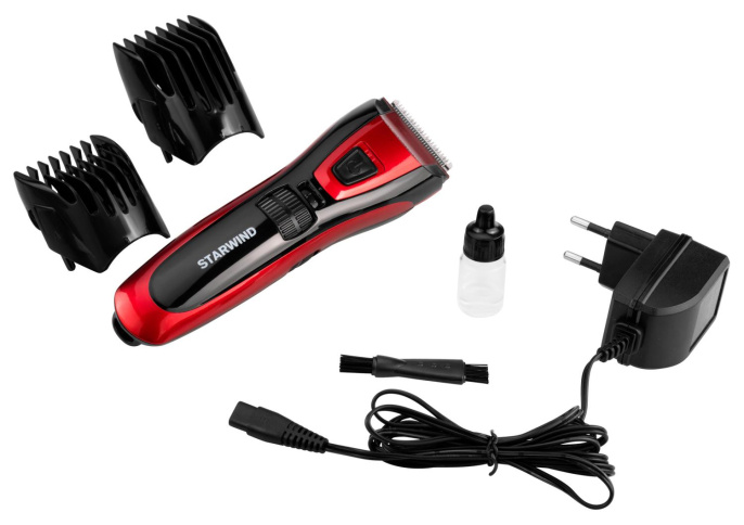 Машинка для стрижки Starwind SHC 4470 красный 3Вт насадок в компл:2шт