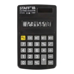 Карманный калькулятор STAFF STF-818 102х62мм, 8 разрядов, двойное питание, 250142