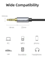 Удлинительный аудиокабель CABLETIME CF11D (CT-AV311-P11F-SG0.3) 0.3 м, AUX стерео 3,5 мм (1/8") штекер-штекер, медный, черный ПВХ нейлоновый