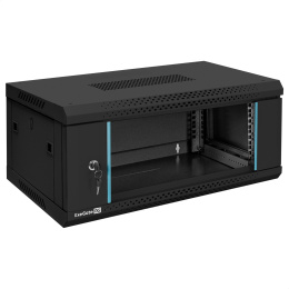 Шкаф телекоммуникационный 19" настенный 4U ExeGate EC-WM-4U.450.G.BLACK 19”, 4U, 600x450x280mm ШхГхВ , передняя дверь закаленное стекло, съемные боковые панели, пыле- и влагозащита IP23, черный RAL 9004 EX300250RUS