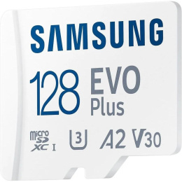 Micro SecureDigital 128GB Samsung EVO Plus Memory Card MB-MC128KA A2, Video Class 30, UHS Class 3 MB-MC128KA/APC/KR/AM (MB-MC128KA/APC/AM)