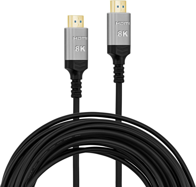 Кабель аудио-видео Digma HDMI 2.1 AOC, HDMI m - HDMI m , ver 2.1, 10м, GOLD, черный [hdmi-aoc2.1-10]