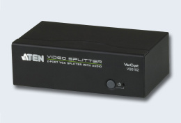 Разветвитель, электрон. ATEN VS0102-AT-G, SVGA+AUDIO, 1 2 монитора 450MHz, 65 метр., F M, без шнуров, Б.П. 220 5.3V, VANCRYST