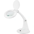 Малая настольная лупа REXANT 3Х +доп.12Х с подсветкой 60 LED, белая 31-0243