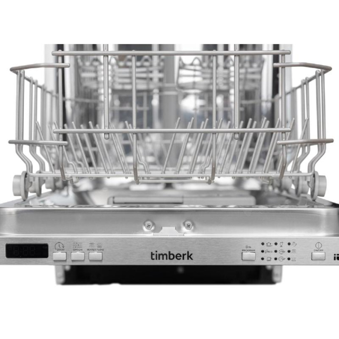 Посудомоечная машина Timberk Set&Dry T-DW45BI103, узкая, напольная, 59.4см, загрузка 11 комплектов, серебристая