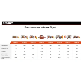Электрическая лебедка Gigant 300/600 кг, 220 В, 60/30 м, Диаметр троса 6мм, GEW-08