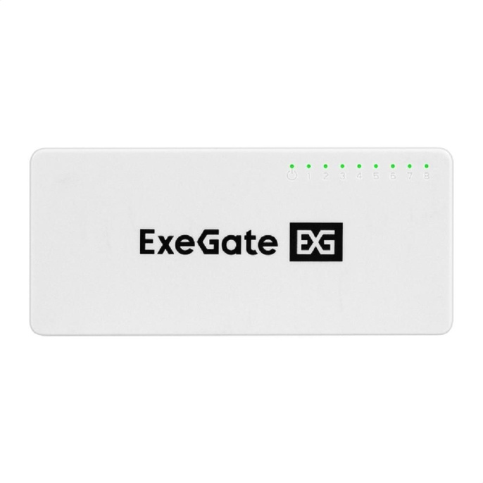 Коммутатор неуправляемый ExeGate EDGS-1008C (8-портовый гигабитный UTP 10/100/1000 Base-T, с функцией энергосбережения (EEE), настольный/настенный) EX298688RUS
