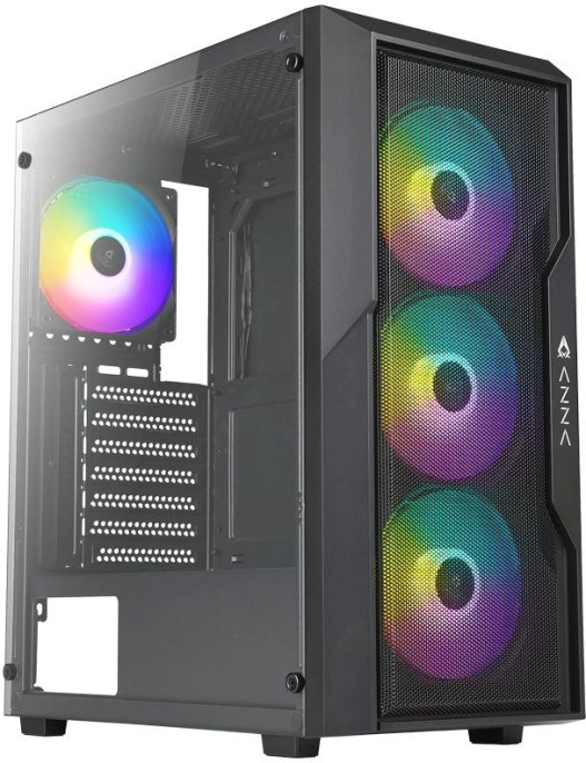 Корпус ATX AZZA Fighter, Midi-Tower, без БП,  черный [csaz-290 fighter]