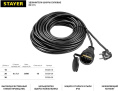 Удлинитель силовой Stayer 55028-30, розеток 1шт, 3x1.5 кв.мм, 30м, ПВС, без катушки, черный