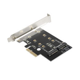 Переходник ExeGate EXE-509 M.2 B key - SATA + M.2 M Key - PCI-E x4, для установки SSD M.2 B key и M key в слот PCI-E EX283713RUS