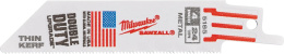 Полотно для сабельной пилы Milwaukee Sawzall 100х25 5шт 48475185 биметаллическое, для резки металлических труб, цветных металлов, стали, длина: 100мм