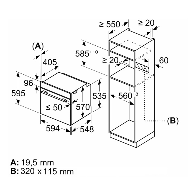 Духовой шкаф электрический Bosch Serie 4 HBA534EB3,  71л,  дверца с 2 стеклами,  черный