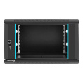 Шкаф телекоммуникационный 19" настенный 6U ExeGate EC-WM-6U.450.G.BLACK (19”, 6U, 600x450x370mm (ШхГхВ), передняя дверь закаленное стекло, съемные боковые панели, пыле- и влагозащита IP23, черный RAL 9004) EX298605RUS
