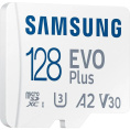 Micro SecureDigital 128GB Samsung EVO Plus Memory Card MB-MC128KA A2, Video Class 30, UHS Class 3 MB-MC128KA/APC/KR/AM (MB-MC128KA/APC/AM)
