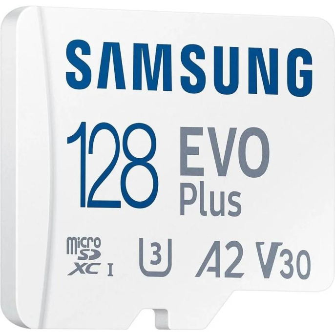Micro SecureDigital 128GB Samsung EVO Plus Memory Card MB-MC128KA A2, Video Class 30, UHS Class 3 MB-MC128KA/APC/KR/AM (MB-MC128KA/APC/AM)