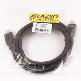 Кабель HDMI LAZSO WH-111 2m Кабель для передачи сигналов HDMI 2.0, максимальное разрешение 4Кх2К, 60Hz 4:4:4 . Круглое сечение. Тип разъёмов А-А вилка-вилка , 19 pin, позолоченные контакты. Сечение жил 30AWG, (WH-111(2m))