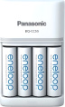 Зарядное устройство для аккумуляторов Panasonic Eneloop BQ-CC55/4xBK-3MCDE Smart&Quick (K-KJ55MCD40E) (AC100-240V 50-60Hz, DC1.5 V, AA 550mA x4, AAA 275mA x4, зарядка до 3 часов, в комплекте 4 аккумулятора AA 2000 мАч)