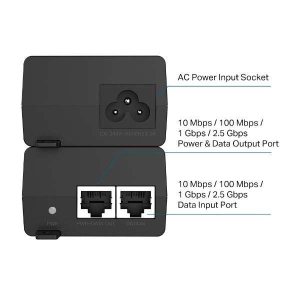 PoE инжектор TP-Link POE260S, Omada 2.5G PoE+ Injector Adapter