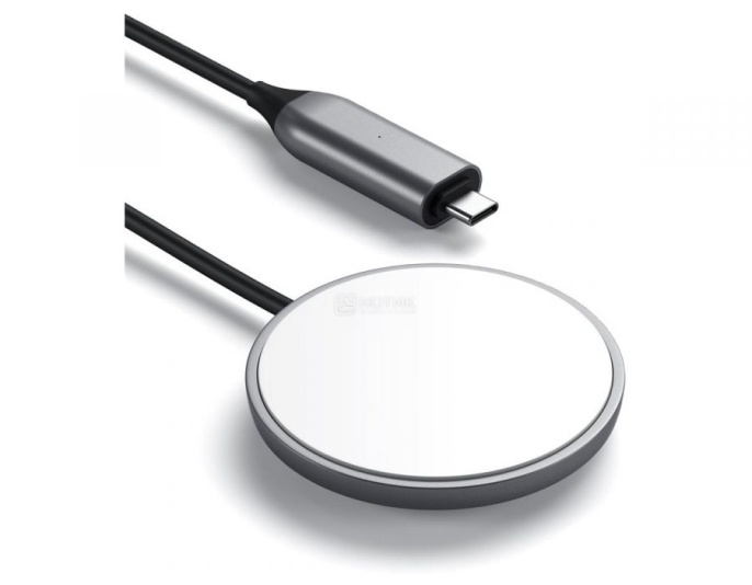 Беспроводное зарядное устройство Satechi Magnetic Wireless Charging Cable. Интерфейс Type-C, длина 1.5м. Цвет: серый космос.
