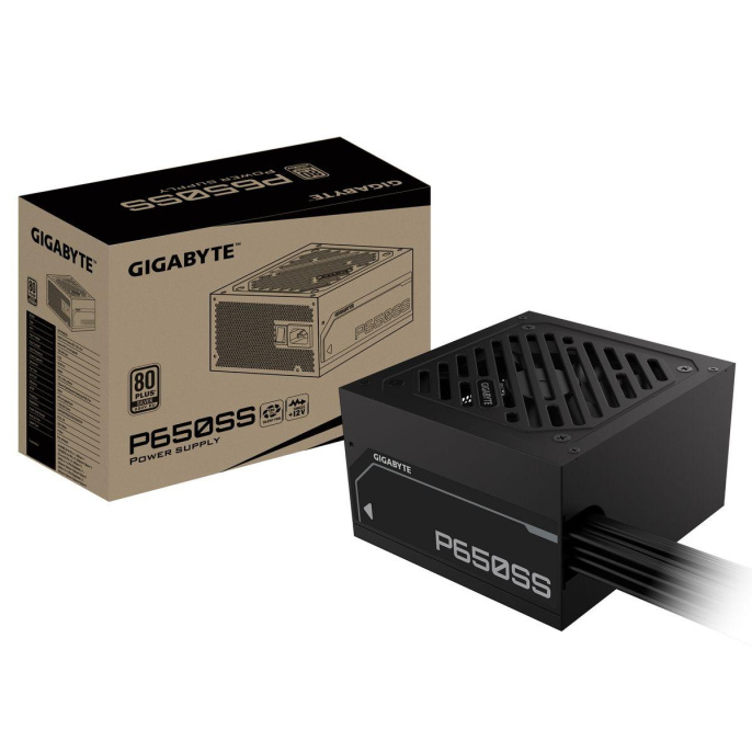 Блоки питания/ Power Supply Gigabyte GP-P650SS, 650W 80+ Silver ATX, 3.0, Non-modular, 1x24 20+4 pin, 2x4+4-pin CPU, 2xMolex, 2x6+2-pin PCIe, 5xSATA3, Active, 120x120mm, 150x140x86mm, APFC, black
