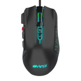 Мышь игровая HIPER DRAKKAR GMUS-3000 Black USB {4000 dpi, 8 кнопок, USB кабель 1.6м, черный}