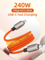 Магнитный кабель USB-C CABLETIME CU08H (CT-CM240-MZB1) 1 м, 480 Мбит/с, 5А/48В, 240Вт, PD 3.1, черный, для быстрого заряда смартфонов и ноутбуков