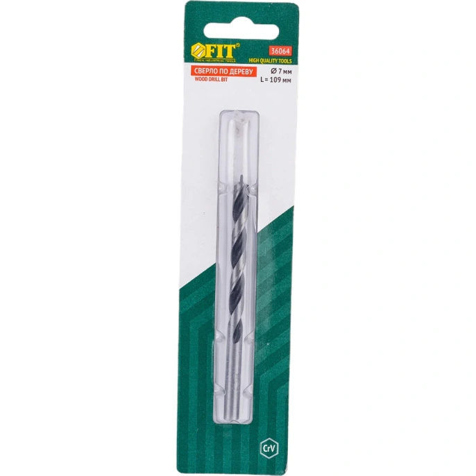 Сверло спиральное HQ (7 мм; CrV) по дереву Fit 36064