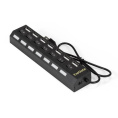 USB-Хаб концентратор 7-в-1 ExeGate DUB-72SW кабель-адаптер USB2.0 -- 7xUSB2.0, кнопки включения/отключения для каждого порта, Plug&Play, черный EX293978RUS