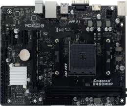 Материнская плата Biostar B450MHP Soc-AM4 AMD B450 2xDDR4 mATX AC`97 8ch 7.1 GbLAN RAID+VGA+HDMI