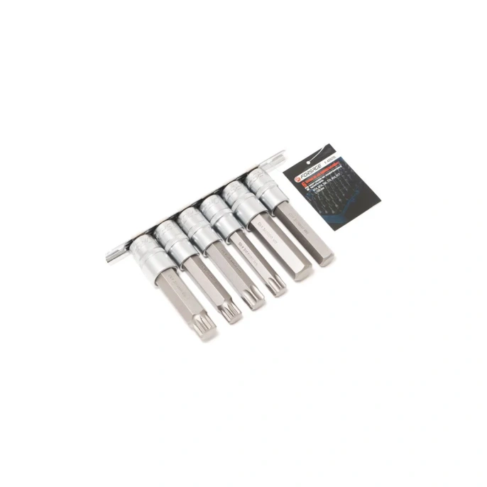 Набор головок-бит разнопрофильных Spline-Torx-Hex на планке (6 шт; 1/2") Forsage F-40920L(46635)