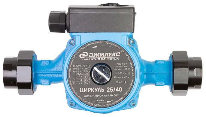 Насос циркуляционный Джилекс Циркуль 25/40,  центробежный, поверхностный, 3300л/ч [2540]