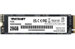 SSD накопитель Patriot P320 P320P256GM28 256ГБ, M.2 2280, PCIe 3.0 x4, NVMe, M.2