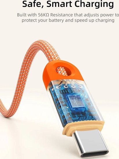Кабель USB CABLETIME CUP5L (CT-CM60-POR2) апельсин, 2 м, 60 Вт