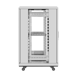 Шкаф телекоммуникационный 19" напольный 18U ExeGate EC-FS-18U.600.600.G.GREY 19”, 18U, 600x600x987mm ШхГхВ , передняя дверь закаленное стекло, задняя перфорированная дверь, EX300401RUS