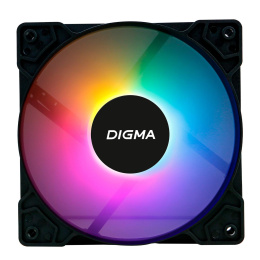 Вентилятор Digma DFAN-FRGB1 120мм, 3-pin, от БП:4-pin (Molex), 1200об/мин, 23 дБ, RGB, черный, Ret
