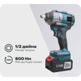 Гайковерт аккумуляторный бесщеточный Zitrek Crusher 20 PRO, 20В, 800 Нм, 1x4.0Ач 085-1019