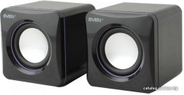 Акустика Sven 315 Черный SV-0110315BK настольная, исполнение: 2.0, выходная мощность RMS : 5 Вт 2х2.5 Вт , размеры динамиков: Ø 50, вход: мини-джек 3.5 мм стерео , питание