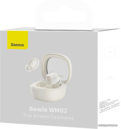 Наушники Baseus NGTW370202 Bowie WM02 True Wireless Earphones White Overseas Edition беспроводные, внутриканальные, Bluetooth 5.3, радиус действия: 10 м, границы частотного диапазона: 20-20000 Гц, емкость