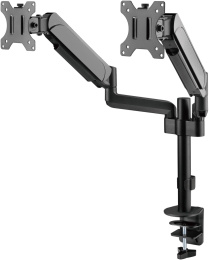 Кронштейн для мониторов ЖК Digma D-MM202D, до 32", до 9кг, крепление к столешнице, поворот и наклон, черный