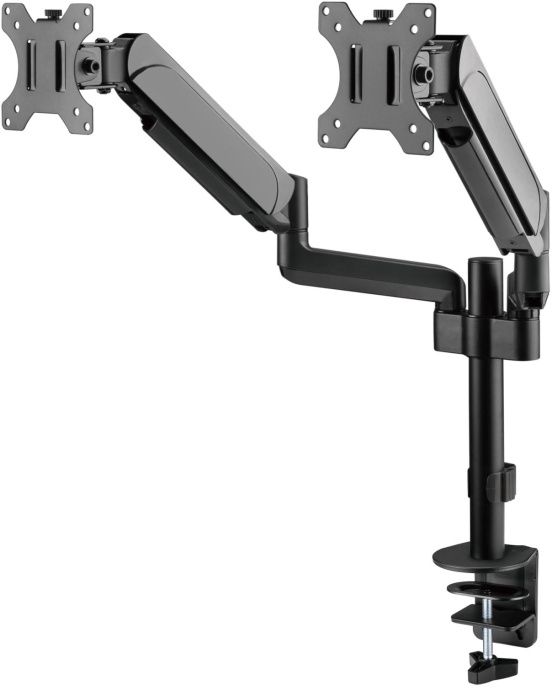 Кронштейн для мониторов ЖК Digma D-MM202D, до 32", до 9кг, крепление к столешнице, поворот и наклон, черный