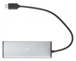 Хаб разветвитель Digma HUB-4U2.0-UC-DS, серебристый