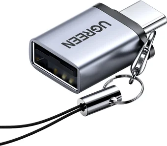 Адаптер переходник UGREEN US270 50283 Type C to USB 3.0 A Adapter Cable with Lanyard с ремешком. Цвет: серый космос
